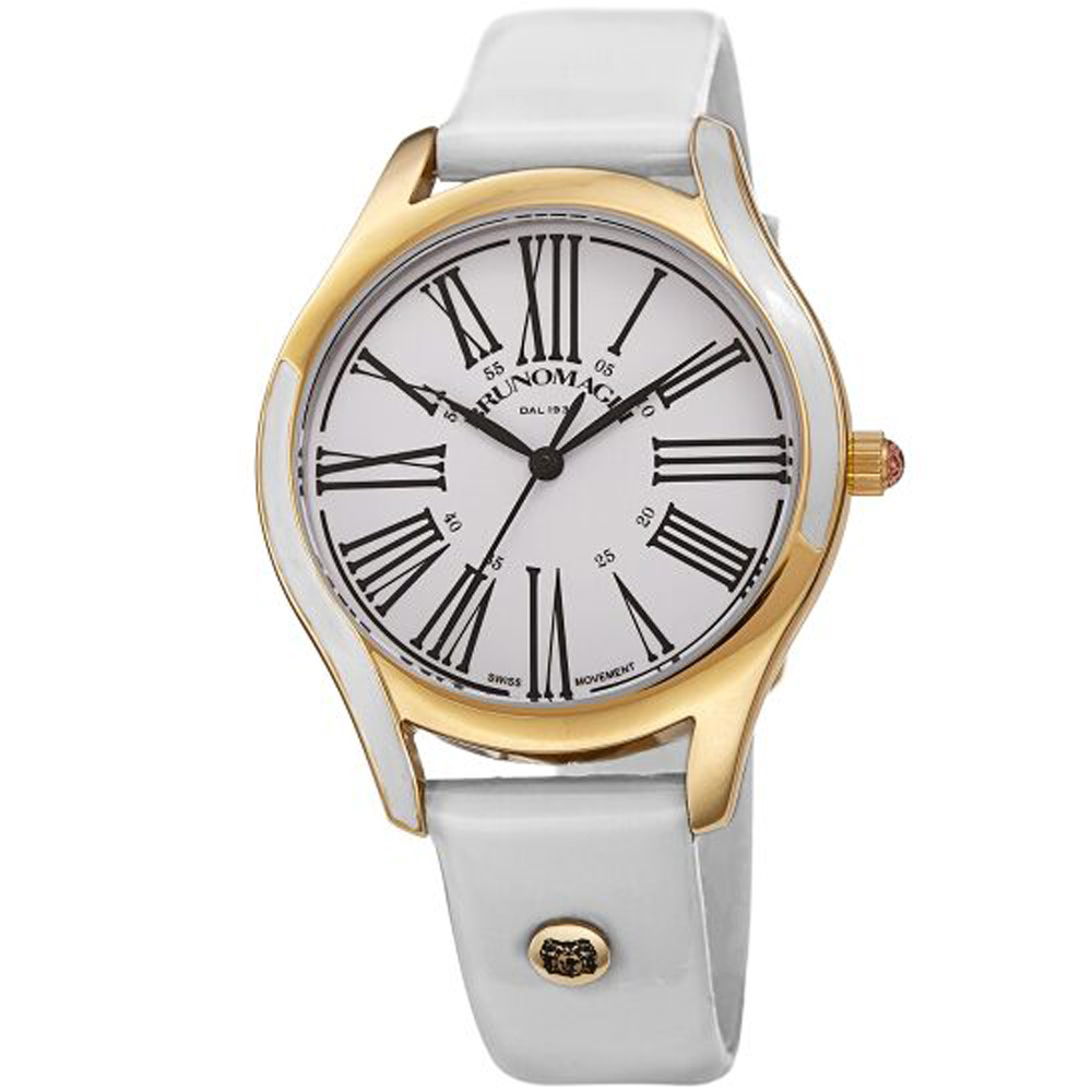 Bruno Magli Alessia 1381 Quartz White Dial Ladies Watch 36mm White Band 29.191381.GY - Click Image to Close